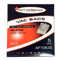 AF1063S Nilfisk GD5 GD10 Pkt of 5 Synthetic Bags