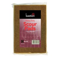 Bastion Heavy Duty Brown Scour Pads 150x230mm pkt10